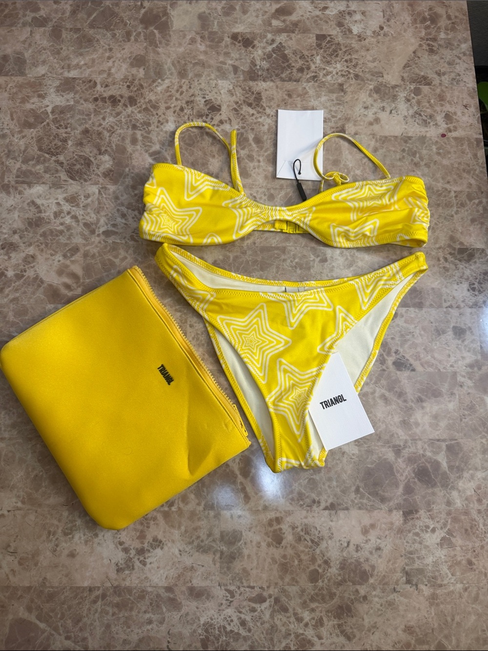 triangl swimwear Yellow Star Pattern Bikini Set